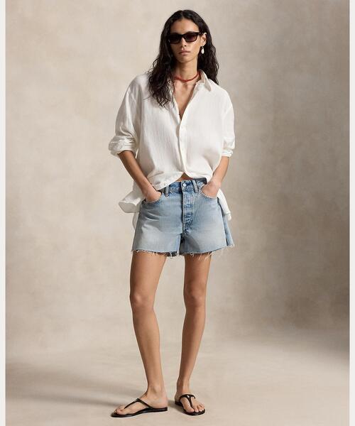 POLO RALPH LAUREN（ポロ ラルフ ローレン）の「カットオフ デニム ショートパンツ（デニムパンツ・レディース・ネイビー系1・25）」の3枚目の写真