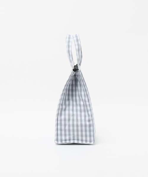 UNITED ARROWS（ユナイテッドアローズ）の「ギンガムチェック ロゴ ランチバッグ（トートバッグ・レディース・ライトグレー/ネイビー・FREE）」の3枚目の写真