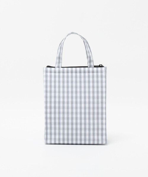 UNITED ARROWS（ユナイテッドアローズ）の「ギンガムチェック ロゴ ランチバッグ（トートバッグ・レディース・ライトグレー/ネイビー・FREE）」の4枚目の写真