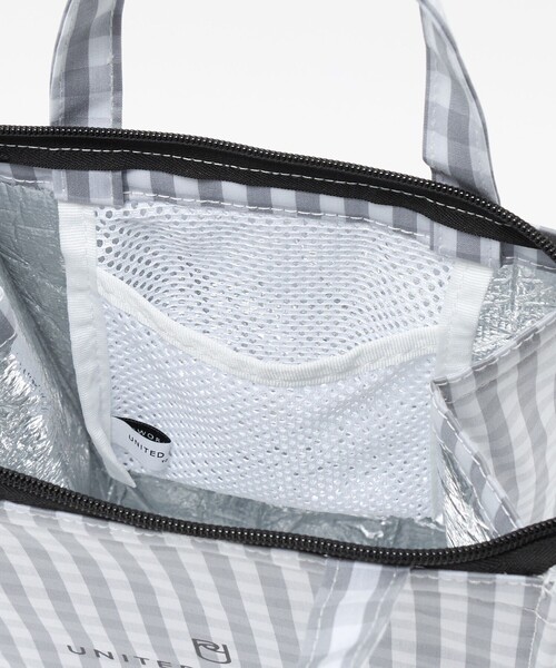 UNITED ARROWS（ユナイテッドアローズ）の「ギンガムチェック ロゴ ランチバッグ（トートバッグ・レディース・ライトグレー/ネイビー・FREE）」の9枚目の写真
