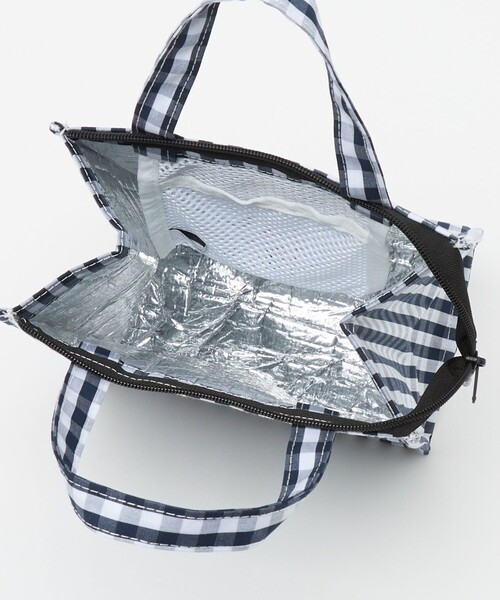 UNITED ARROWS（ユナイテッドアローズ）の「ギンガムチェック ロゴ ランチバッグ（トートバッグ・レディース・ライトグレー/ネイビー・FREE）」の14枚目の写真