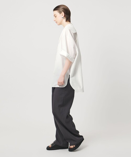 ASTRAET（アストラット）の「＜ASTRAET＞ハーフスリーブ セーラーカラーブラウス（シャツ/ブラウス・レディース・ブラック/ホワイト/ダークブラウン・FREE）」の4枚目の写真