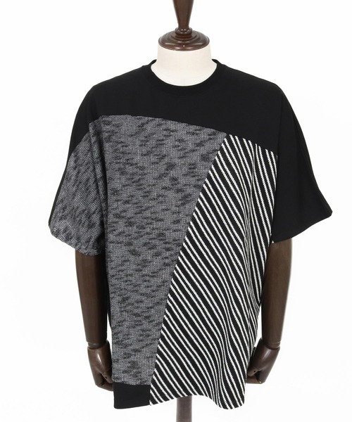 ANGENEHM（アンゲネーム）の「mt10424- Random Panel Jacquard T-shirt Tシャツ(AG06-005scg)（Tシャツ/カットソー・メンズ・ブラック/ライトグレー・L/M/S）」の16枚目の写真