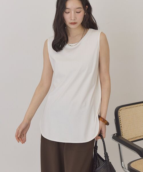 ATONラウンドヘムタンクトップ DRY COTTON JERSEY | ROUND HEM TANK TOP – ATON | エイトン