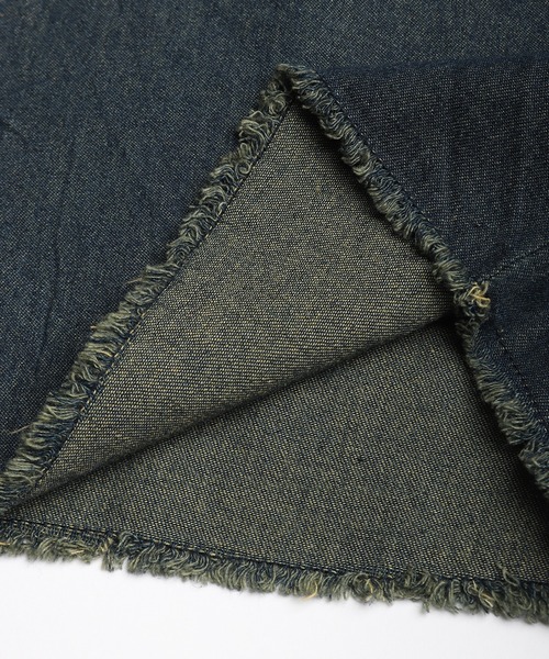 WESTSEA(ウエストシー)の「スタッズデザイン デニムシャツ 半袖 ビッグシルエット ヴィンテージ加工(シャツ/ブラウス・メンズ・ネイビー/ブラック・L/M)」の5枚目の写真