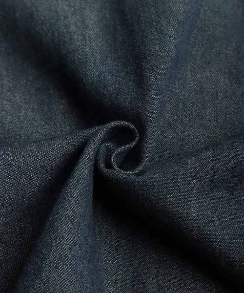 WESTSEA(ウエストシー)の「スタッズデザイン デニムシャツ 半袖 ビッグシルエット ヴィンテージ加工(シャツ/ブラウス・メンズ・ネイビー/ブラック・L/M)」の4枚目の写真