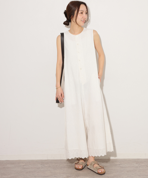 JOURNAL STANDARD relume(ジャーナルスタンダード レリューム)の「コットンカットワークシシュウ オールインワン(つなぎ/オールインワン・レディース・ホワイト/ブラック・38/36)」の22枚目の写真