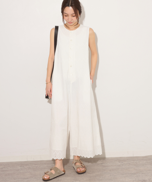 JOURNAL STANDARD relume(ジャーナルスタンダード レリューム)の「コットンカットワークシシュウ オールインワン(つなぎ/オールインワン・レディース・ホワイト/ブラック・38/36)」の21枚目の写真