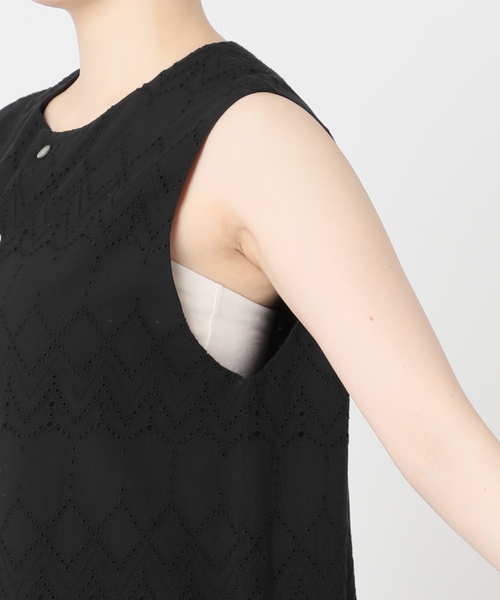 JOURNAL STANDARD relume(ジャーナルスタンダード レリューム)の「コットンカットワークシシュウ オールインワン(つなぎ/オールインワン・レディース・ホワイト/ブラック・38/36)」の12枚目の写真