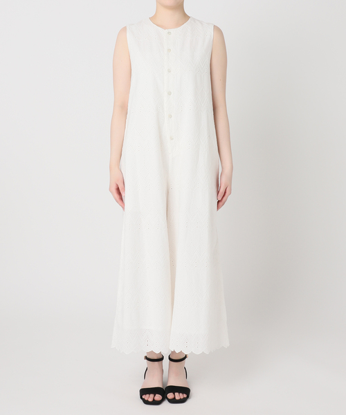 JOURNAL STANDARD relume(ジャーナルスタンダード レリューム)の「コットンカットワークシシュウ オールインワン(つなぎ/オールインワン・レディース・ホワイト/ブラック・38/36)」の5枚目の写真