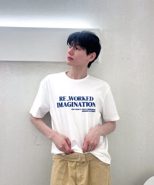 MINDBRIDGE（マインドブリッジ）の「[スーピマ]グラフィックセミオーバーティーシャツ（Tシャツ/カットソー・メンズ・オフホワイト・100/110/95/105）」の2枚目の写真