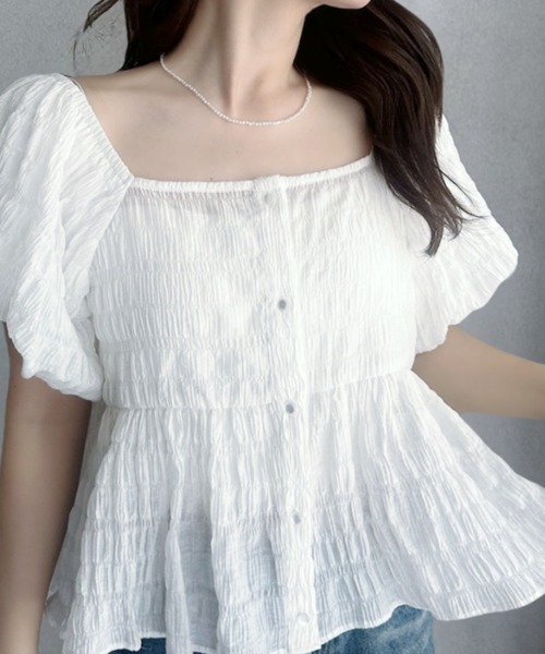 Пафслиб браунс барун 2way скелет верх, полурукав шортс — Feminin large top spring/summer