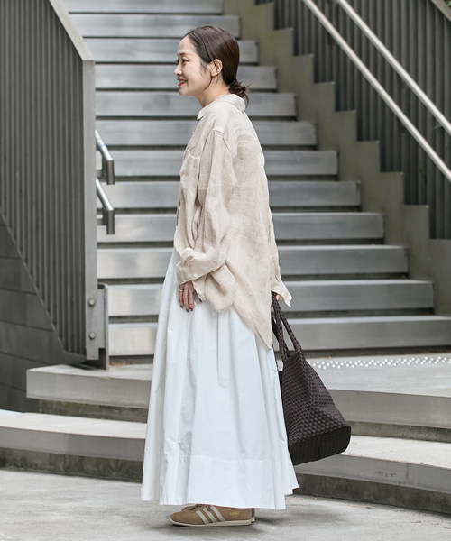 JOURNAL STANDARD(ジャーナルスタンダード)の「《追加2》ゼフィールリネン2WAYメッシュシャツ(シャツ/ブラウス・レディース・ベージュ/ブラック・FREE)」の14枚目の写真
