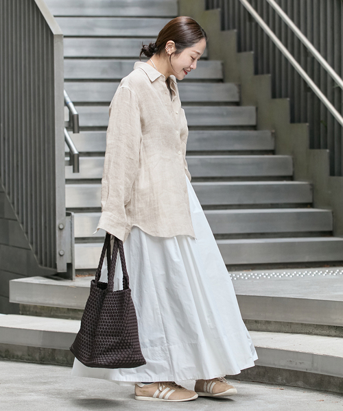 JOURNAL STANDARD(ジャーナルスタンダード)の「《追加2》ゼフィールリネン2WAYメッシュシャツ(シャツ/ブラウス・レディース・ベージュ/ブラック・FREE)」の15枚目の写真