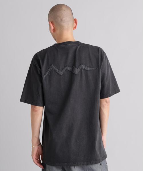 MANASTASH(マナスタッシュ)の「MANASTASH/マナスタッシュ PUMICE TEE RAW EDGE LOGO(Tシャツ/カットソー・メンズ・ブラック/ホワイト・M/S/XL/L)」の4枚目の写真