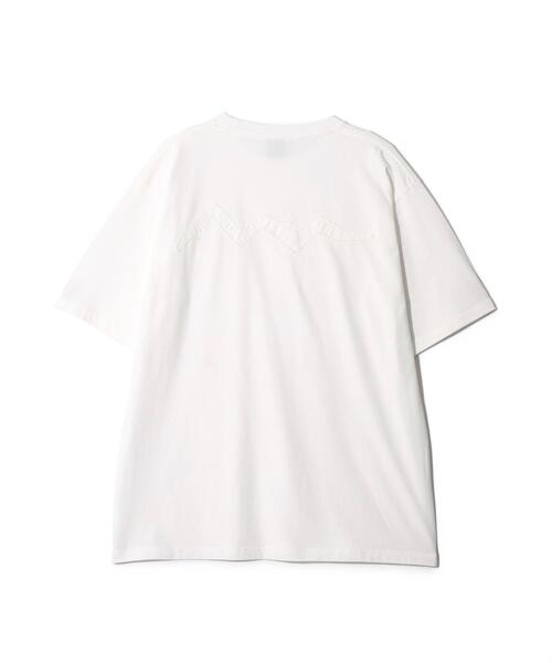 MANASTASH(マナスタッシュ)の「MANASTASH/マナスタッシュ PUMICE TEE RAW EDGE LOGO(Tシャツ/カットソー・メンズ・ブラック/ホワイト・M/S/XL/L)」の7枚目の写真