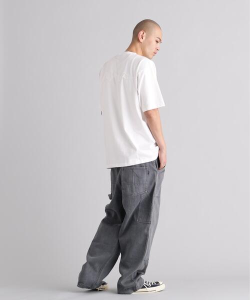 MANASTASH(マナスタッシュ)の「MANASTASH/マナスタッシュ PUMICE TEE RAW EDGE LOGO(Tシャツ/カットソー・メンズ・ブラック/ホワイト・M/S/XL/L)」の9枚目の写真