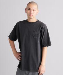 MANASTASH/マナスタッシュ　PUMICE TEE RAW EDGE LOGO