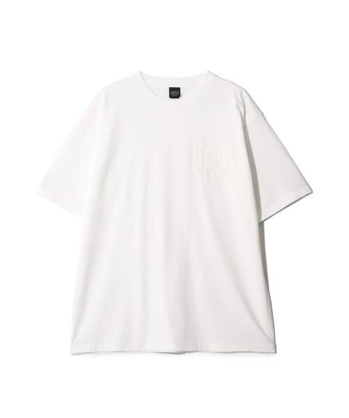 MANASTASH(マナスタッシュ)の「MANASTASH/マナスタッシュ PUMICE TEE RAW EDGE LOGO(Tシャツ/カットソー・メンズ・ブラック/ホワイト・M/S/XL/L)」の12枚目の写真