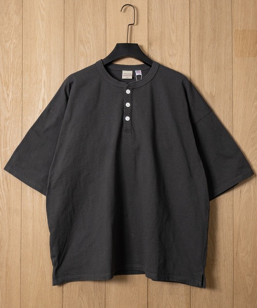 Goodwear（グッドウェア）の「【h】〔Goodwear/グッドウェア〕USAコットン ヘビーウェイト ポケット付きヘンリーネック スーパービッグ半袖 Tシャツ/無地T（Tシャツ/カットソー・メンズ・ブルーグレー/ブラック/ネイビー/ダークグレー/ホワイト・SMALL/LARGE/MEDIUM/X-LARGE）」の18枚目の写真
