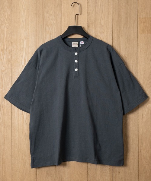 Goodwear（グッドウェア）の「【h】〔Goodwear/グッドウェア〕USAコットン ヘビーウェイト ポケット付きヘンリーネック スーパービッグ半袖 Tシャツ/無地T（Tシャツ/カットソー・メンズ・ブルーグレー/ブラック/ネイビー/ダークグレー/ホワイト・SMALL/LARGE/MEDIUM/X-LARGE）」の19枚目の写真