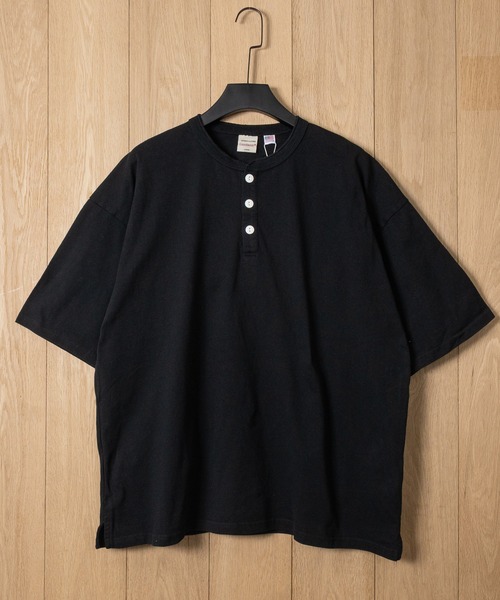 Goodwear（グッドウェア）の「【h】〔Goodwear/グッドウェア〕USAコットン ヘビーウェイト ポケット付きヘンリーネック スーパービッグ半袖 Tシャツ/無地T（Tシャツ/カットソー・メンズ・ブルーグレー/ブラック/ネイビー/ダークグレー/ホワイト・SMALL/LARGE/MEDIUM/X-LARGE）」の17枚目の写真