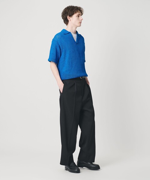 BEAUTY&YOUTH UNITED ARROWS（ビューティーアンドユースユナイテッドアローズ）の「テープヤーン スキッパー ショートスリーブ ニット ウォッシャブル（ニット/セーター・メンズ・コバルトブルー/ライトグレー・S/XL/M/L）」の3枚目の写真