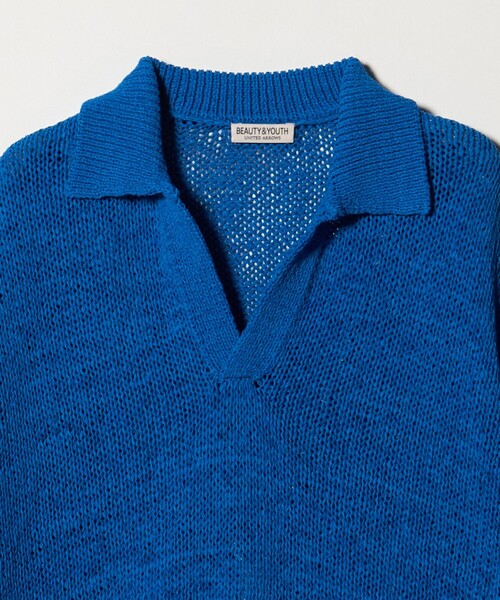 BEAUTY&YOUTH UNITED ARROWS（ビューティーアンドユースユナイテッドアローズ）の「テープヤーン スキッパー ショートスリーブ ニット ウォッシャブル（ニット/セーター・メンズ・コバルトブルー/ライトグレー・S/XL/M/L）」の16枚目の写真