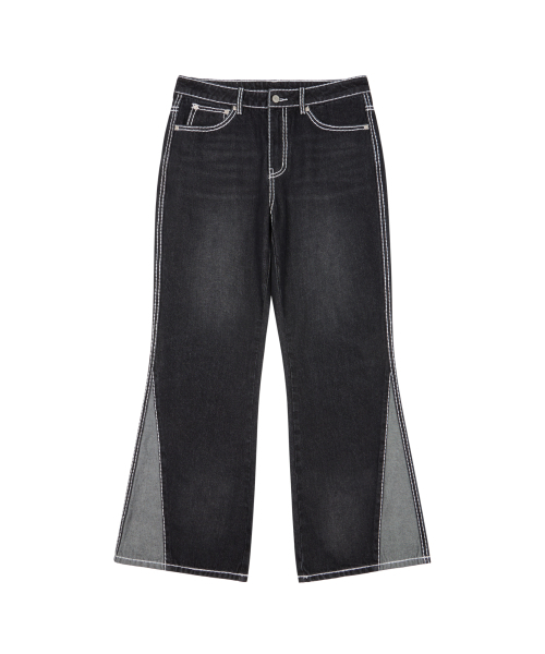 AAKAM(アーカム)の「Stitched Flare Denim Pants (Black)(デニムパンツ・レディース・その他・1/2)」の2枚目の写真