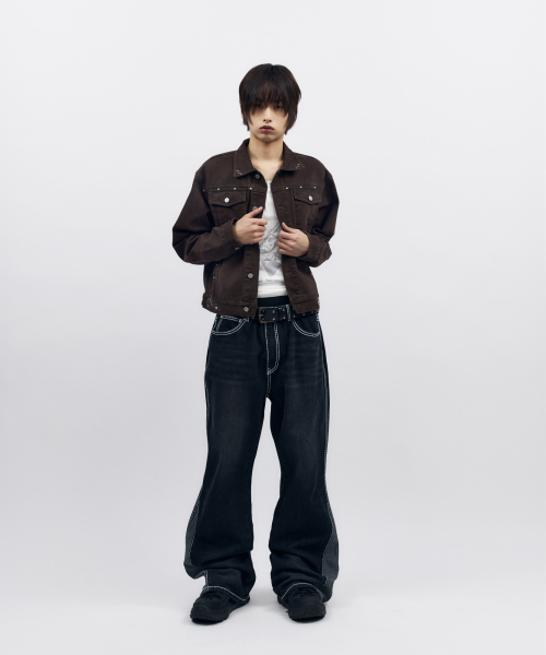 AAKAM(アーカム)の「Stitched Flare Denim Pants (Black)(デニムパンツ・レディース・その他・1/2)」の13枚目の写真