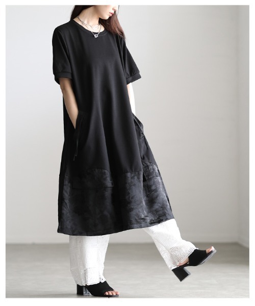 Sawa a la mode（サワアラモード）の「シノワズリ異素材カットソーワンピース（ワンピース・レディース・ブラック・FREE）」の16枚目の写真