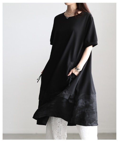 Sawa a la mode（サワアラモード）の「シノワズリ異素材カットソーワンピース（ワンピース・レディース・ブラック・FREE）」の18枚目の写真