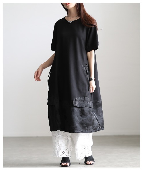Sawa a la mode（サワアラモード）の「シノワズリ異素材カットソーワンピース（ワンピース・レディース・ブラック・FREE）」の19枚目の写真