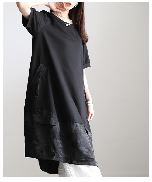 Sawa a la mode（サワアラモード）の「シノワズリ異素材カットソーワンピース（ワンピース・レディース・ブラック・FREE）」の22枚目の写真