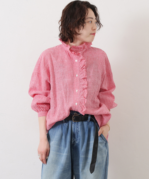 JOURNAL STANDARD LUXE(ジャーナルスタンダード ラックス)の「Tabbyリネン フリルブラウス(シャツ/ブラウス・レディース・ネイビー・FREE)」の18枚目の写真