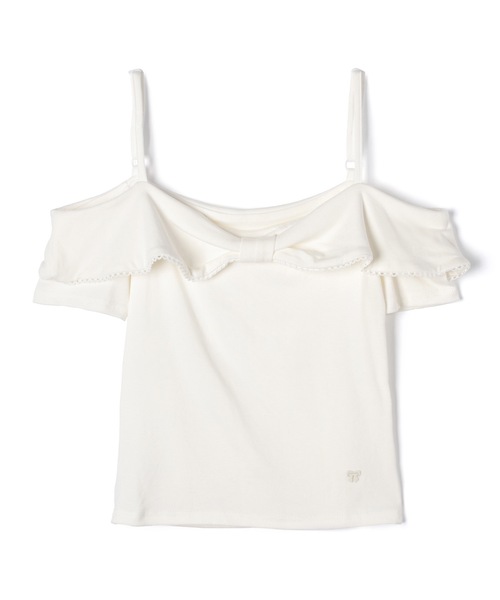 M DOLLY(エムドリー)の「Ribbon ruby off shoulder tops / リボンルビーオフショルダートップス(Tシャツ/カットソー・レディース・グレー/ホワイト/ピンク・FREE)」の22枚目の写真