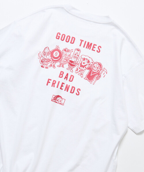 LURKING CLASS(ラーキングクラス)の「限定展開LURKING CLASS×FREAK'S STORE ラーキングクラス 別注 ヴィンテージ加工 プリント Tシャツ GOOD TIMES BAD FRND TEE(Tシャツ/カットソー・メンズ・ホワイト/ブラック・MEDIUM/LARGE/X-LARGE)」の19枚目の写真