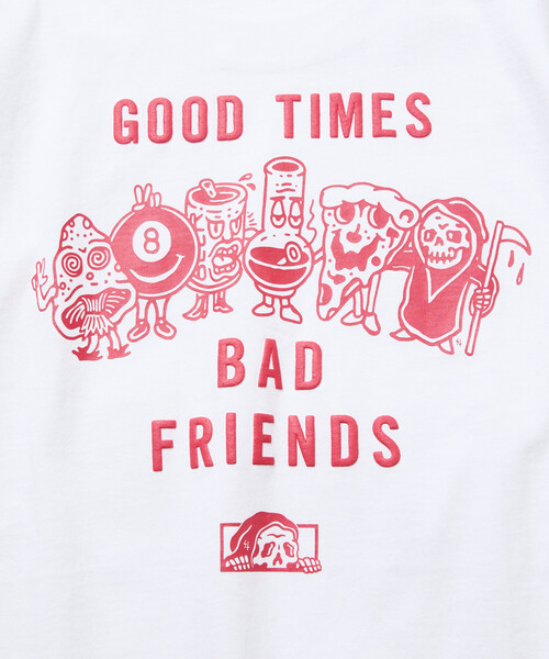 LURKING CLASS(ラーキングクラス)の「限定展開LURKING CLASS×FREAK'S STORE ラーキングクラス 別注 ヴィンテージ加工 プリント Tシャツ GOOD TIMES BAD FRND TEE(Tシャツ/カットソー・メンズ・ホワイト/ブラック・MEDIUM/LARGE/X-LARGE)」の16枚目の写真