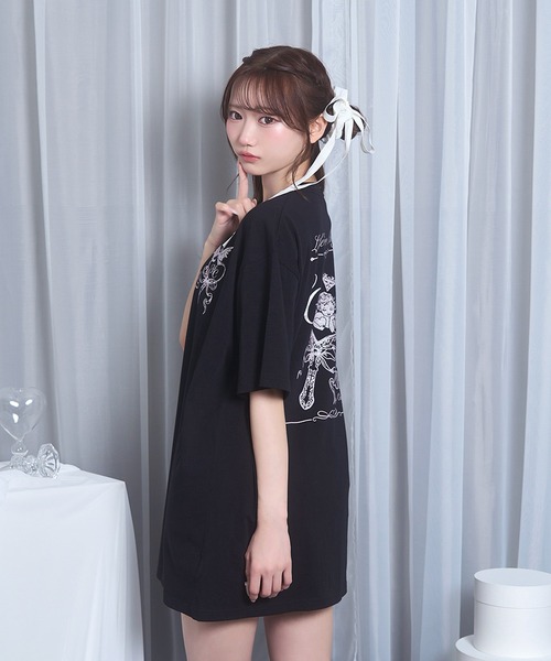 Honey Cinnamon(ハニーシナモン)の「angel mirrorTシャツ(Tシャツ/カットソー・レディース・ブラック/ピンク・FREE)」の7枚目の写真