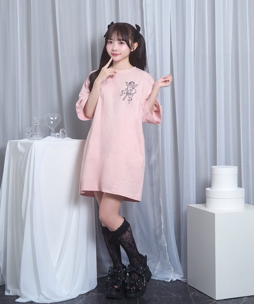 Honey Cinnamon(ハニーシナモン)の「angel mirrorTシャツ(Tシャツ/カットソー・レディース・ブラック/ピンク・FREE)」の18枚目の写真