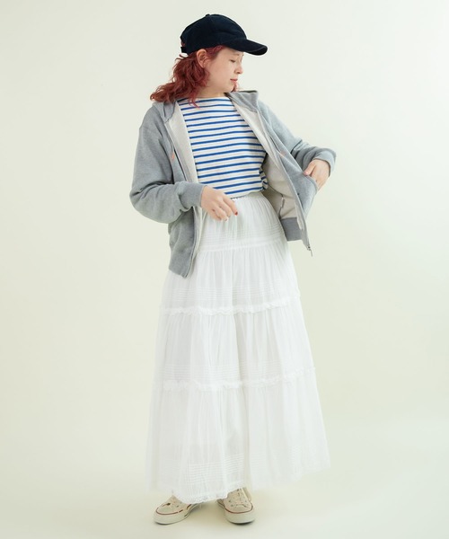 CHILD WOMAN(チャイルドウーマン)の「30/10裏毛フードzipパーカー(セットアップ対応)(パーカー・レディース・グレー/アイボリー/ピンク・FREE)」の18枚目の写真