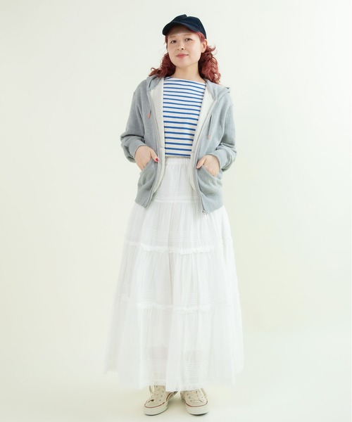CHILD WOMAN(チャイルドウーマン)の「30/10裏毛フードzipパーカー(セットアップ対応)(パーカー・レディース・グレー/アイボリー/ピンク・FREE)」の19枚目の写真