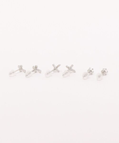 MASHIRO(マシロ)の「ワンポイントクロスモチーフミックスピアス6点セット(MA/EK1)(ピアス(両耳用)・レディース・シルバー・FREE)」の10枚目の写真