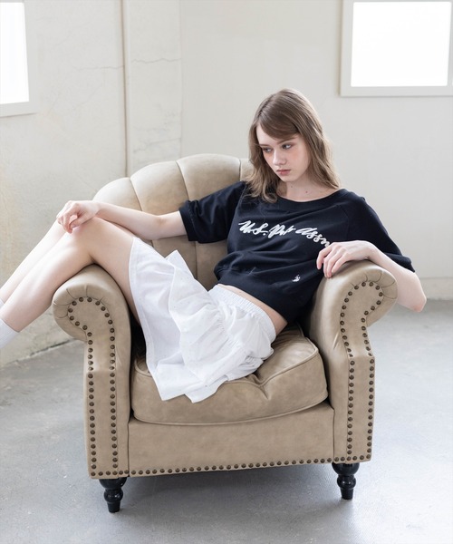 U.S. POLO ASSN.(ユーエスポロアッスン)の「【U.S. POLO ASSN.】clear 別注 3way半袖裏毛トップス(Tシャツ/カットソー・レディース・ホワイト系その他2/オフホワイト/ブラック・F)」の7枚目の写真