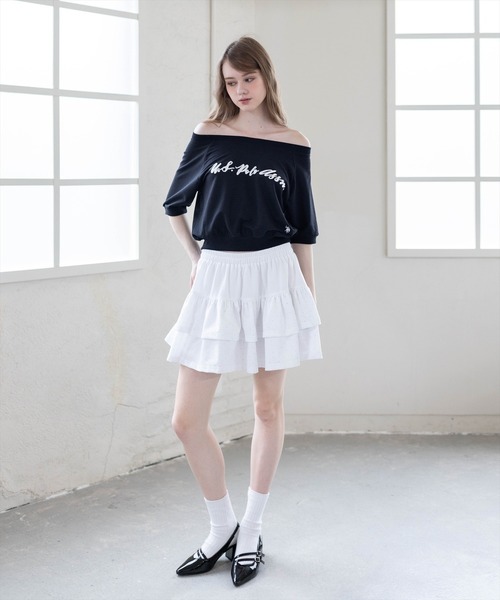 U.S. POLO ASSN.(ユーエスポロアッスン)の「【U.S. POLO ASSN.】clear 別注 3way半袖裏毛トップス(Tシャツ/カットソー・レディース・ホワイト系その他2/オフホワイト/ブラック・F)」の9枚目の写真