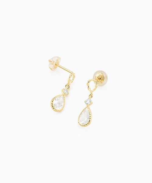 festaria bijou SOPHIA(フェスタリアビジュソフィア)の「K10YG トパーズ ピアス(ピアス(両耳用)・レディース・イエローゴールド・ONE SIZE)」の2枚目の写真