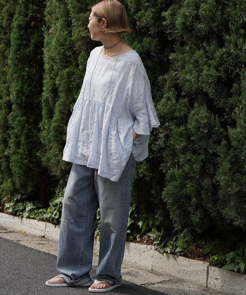 JOURNAL STANDARD LUXE(ジャーナルスタンダード ラックス)の「13OZ クラッシュダメージデニム(デニムパンツ・レディース・ブルー・LARGE/MEDIUM/SMALL)」の13枚目の写真