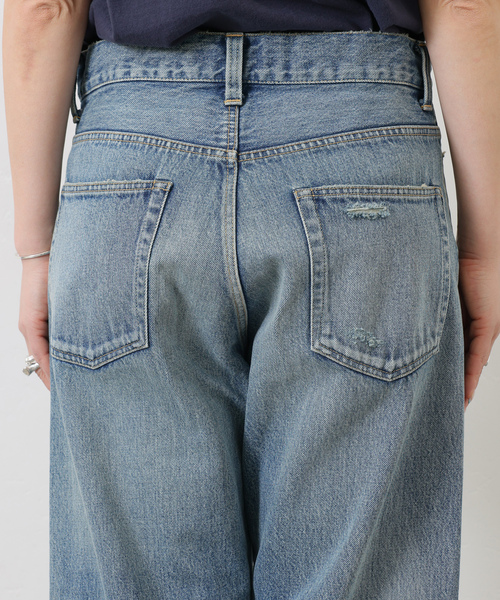 JOURNAL STANDARD LUXE(ジャーナルスタンダード ラックス)の「13OZ クラッシュダメージデニム(デニムパンツ・レディース・ブルー・LARGE/MEDIUM/SMALL)」の2枚目の写真
