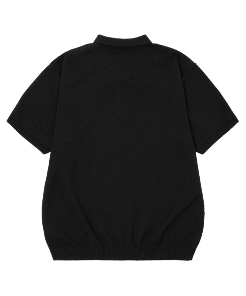 HUF（ハフ）の「SERIF H KNIT POLO TOP（ポロシャツ・メンズ・ナチュラル/ブラック/ライム・S/M/L/XL）」の7枚目の写真