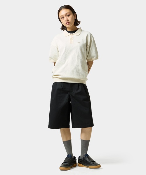 HUF（ハフ）の「SERIF H KNIT POLO TOP（ポロシャツ・メンズ・ナチュラル/ブラック/ライム・S/M/L/XL）」の22枚目の写真